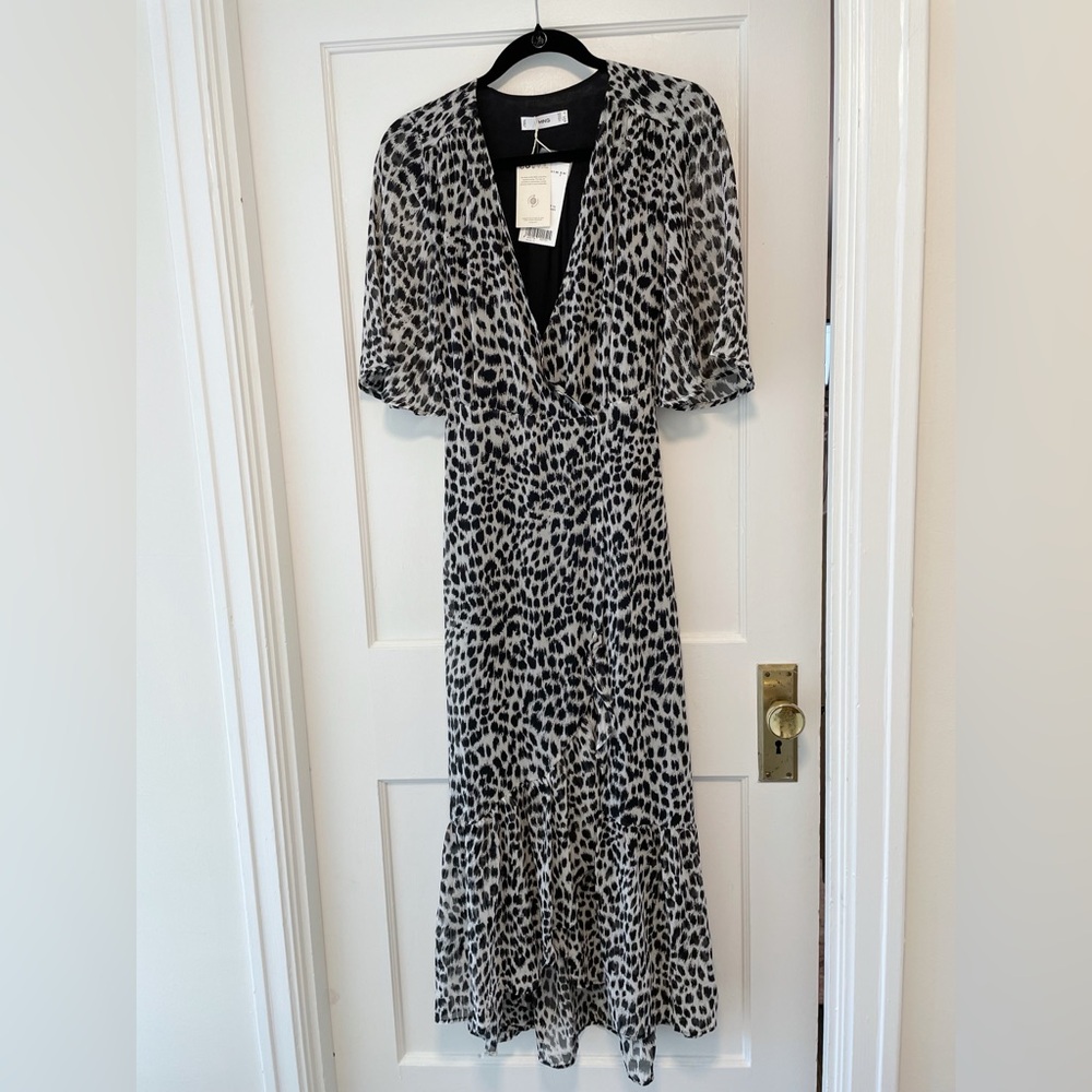 Mango Wrap Dress, Leopard Print, Size XS (US 2), NWT